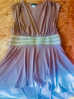 VENUS Mauve Top with Rhinestone Waist Accent